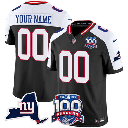 New York Giants 100th Season & State Patch Vapor Limited Custom Jersey - All Stitched NYG_KDZ - KINDOZY