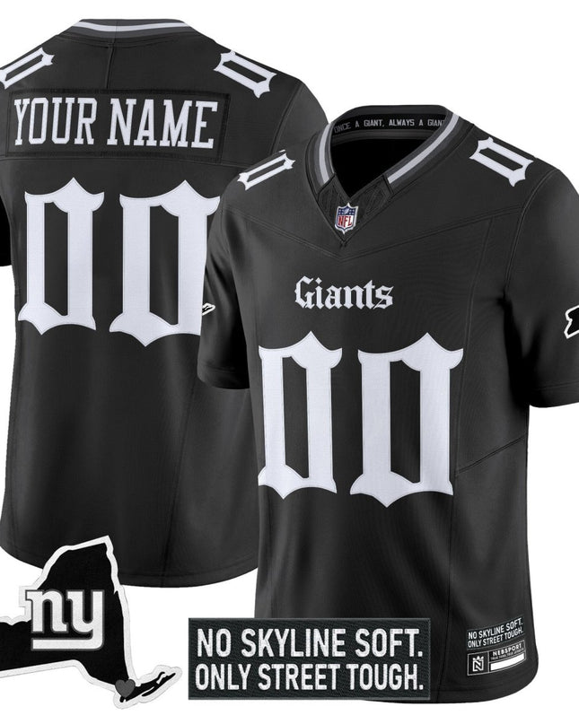 New York Giants 'Gothic Gotham Edition' Vapor Limited Custom Jersey - All Stitched NYG_KDZ - KINDOZY