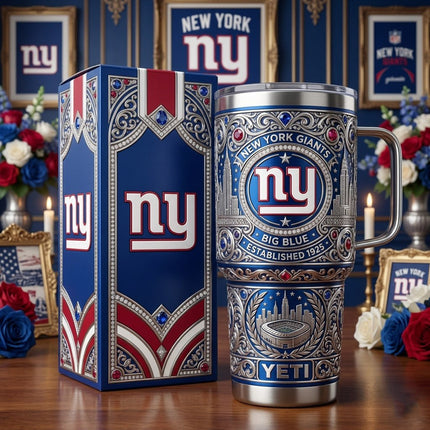 Newyork Giants 40 oz Tumbler with Handle and Lid