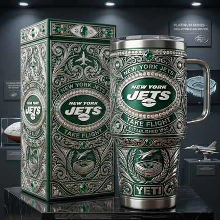 New York Jets 40 oz Tumbler with Handle and Lid