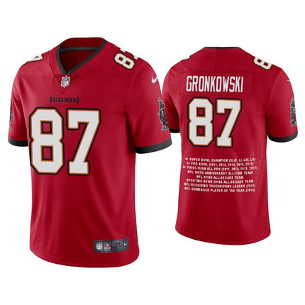 Rob Gronkowski Tampa Bay Buccaneers Career Highlight Limited Edition Jersey - Stitched TBBUC_KDZ - KINDOZY