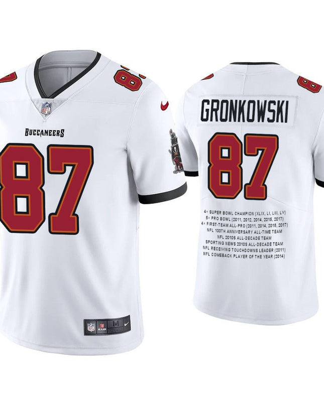 Rob Gronkowski Tampa Bay Buccaneers Career Highlight Limited Edition Jersey - Stitched TBBUC_KDZ - KINDOZY