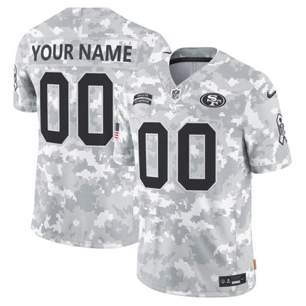 San Francisco 49ers 2024 Salute to Service Custom Jersey - Arctic Camo - All Stitched SF49_KDZ - KINDOZY