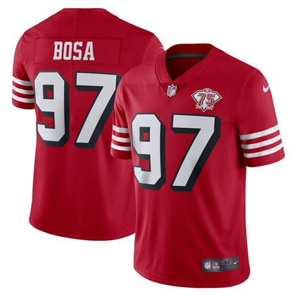 San Francisco 49Ers 75Th Anniversary Throwback Scarlet Jersey – All Stitched SF49_KDZ - KINDOZY