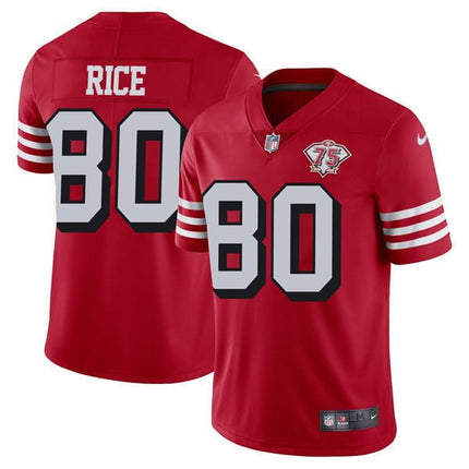 San Francisco 49Ers 75Th Anniversary Throwback Scarlet Jersey – All Stitched SF49_KDZ - KINDOZY