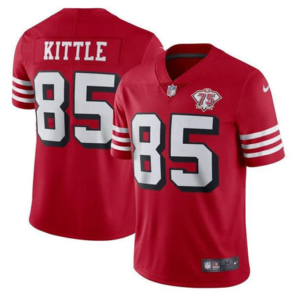 San Francisco 49Ers 75Th Anniversary Throwback Scarlet Jersey – All Stitched SF49_KDZ - KINDOZY