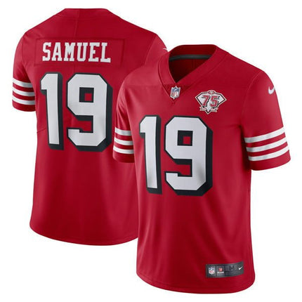 San Francisco 49Ers 75Th Anniversary Throwback Scarlet Jersey – All Stitched SF49_KDZ - KINDOZY