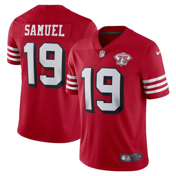 San Francisco 49Ers 75Th Anniversary Throwback Scarlet Jersey – All Stitched SF49_KDZ - KINDOZY