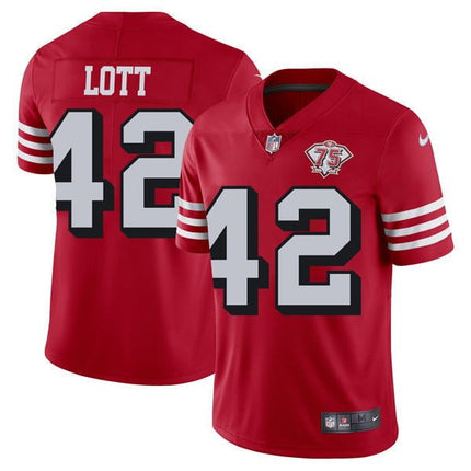 San Francisco 49Ers 75Th Anniversary Throwback Scarlet Jersey – All Stitched SF49_KDZ - KINDOZY