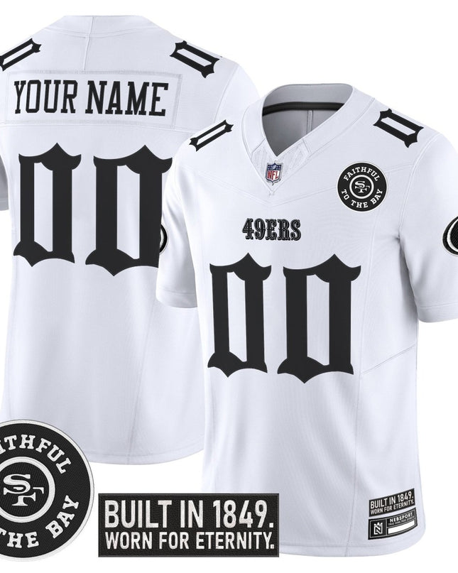 San Francisco 49ers 'Fog City Gothic Edition' Vapor Limited Custom Jersey - All Stitched SF49_KDZ - KINDOZY
