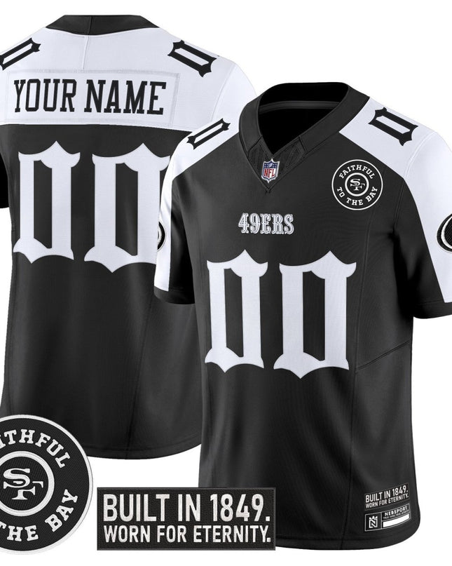 San Francisco 49ers 'Fog City Gothic Edition' Vapor Limited Custom Jersey - All Stitched SF49_KDZ - KINDOZY