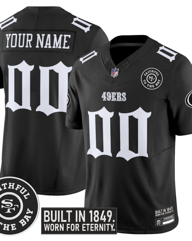 San Francisco 49ers 'Fog City Gothic Edition' Vapor Limited Custom Jersey - All Stitched SF49_KDZ - KINDOZY