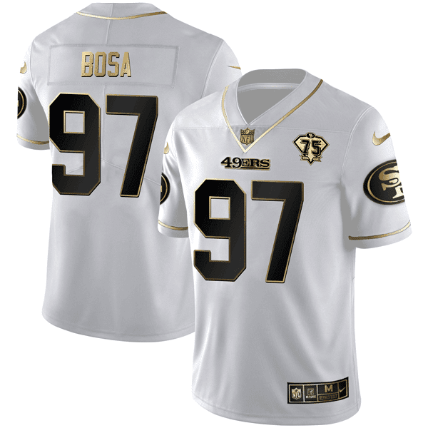 San Francisco 49ers White Gold Vapor Limited Jersey - All Stitched SF49_KDZ - KINDOZY