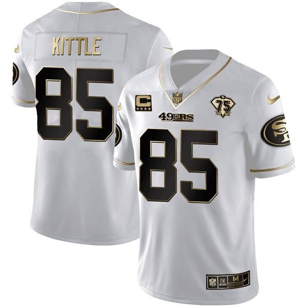 San Francisco 49ers White Gold Vapor Limited Jersey - All Stitched SF49_KDZ - KINDOZY