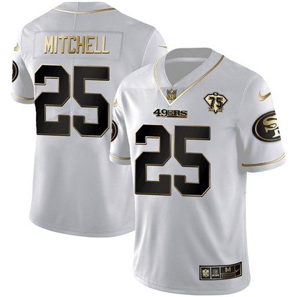 San Francisco 49ers White Gold Vapor Limited Jersey - All Stitched SF49_KDZ - KINDOZY