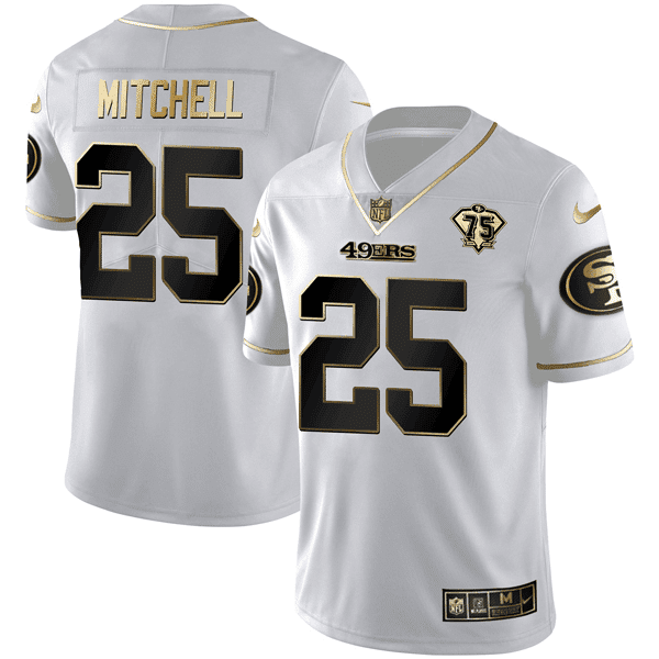 San Francisco 49ers White Gold Vapor Limited Jersey - All Stitched SF49_KDZ - KINDOZY
