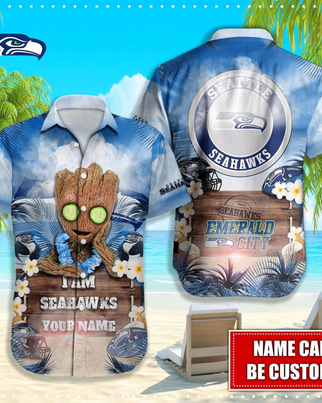 Seattle Seahawks NFL - Hawaiian shirt custom Q - 48112 SEA_KDZ - KINDOZY