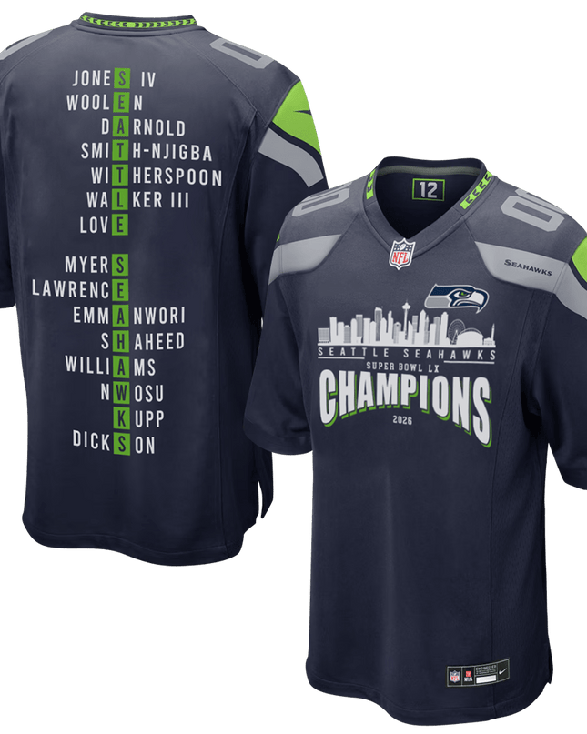 Super Bowl LX Champions Seattle Seahawks Stitched Jersey SEA_KDZ - KINDOZY