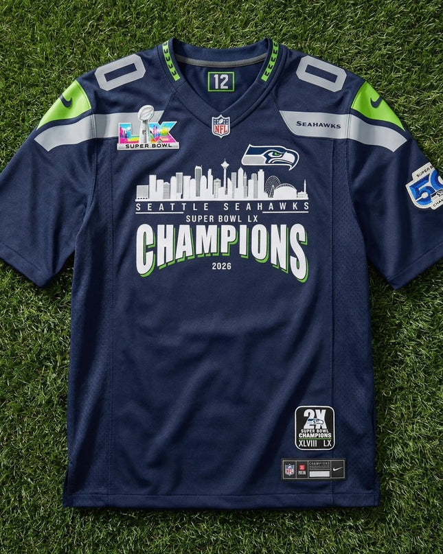 Super Bowl LX Champions Seattle Seahawks Stitched Jersey SEA_KDZ - KINDOZY