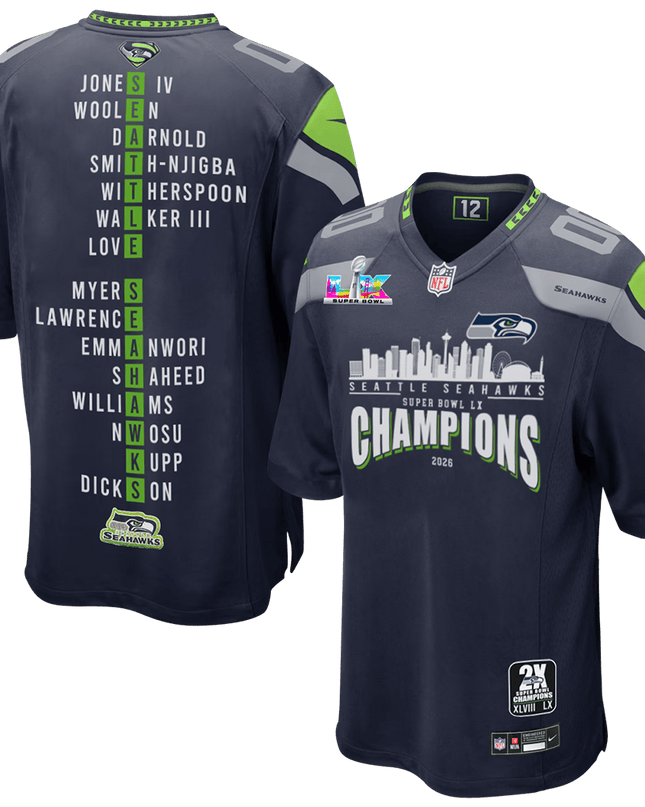 Super Bowl LX Champions Seattle Seahawks Stitched Jersey SEA_KDZ - KINDOZY