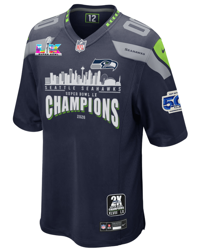 Super Bowl LX Champions Seattle Seahawks Stitched Jersey SEA_KDZ - KINDOZY