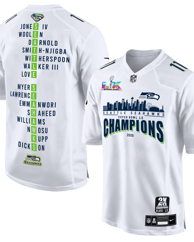 Super Bowl LX Champions Seattle Seahawks Stitched Jersey SEA_KDZ - KINDOZY