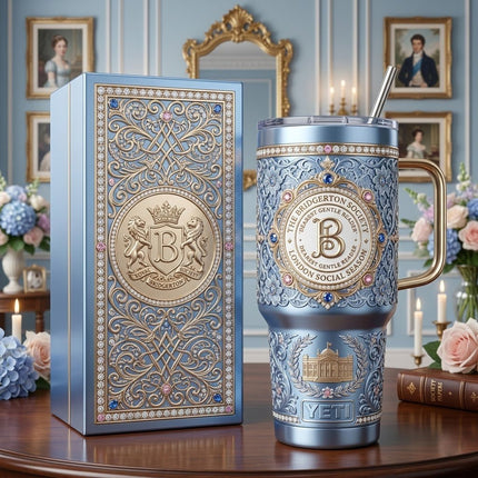 The Bridgerton Society Tumbler with Lid and Handle - KINDOZY