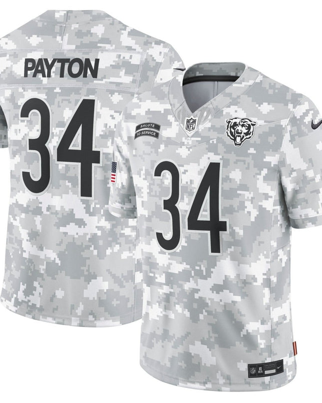 Walter Payton Chicago Bears 2024 Salute to Service Vapor Limited Jersey - Arctic Camo - All Stitched CHIBEA_KDZ - KINDOZY