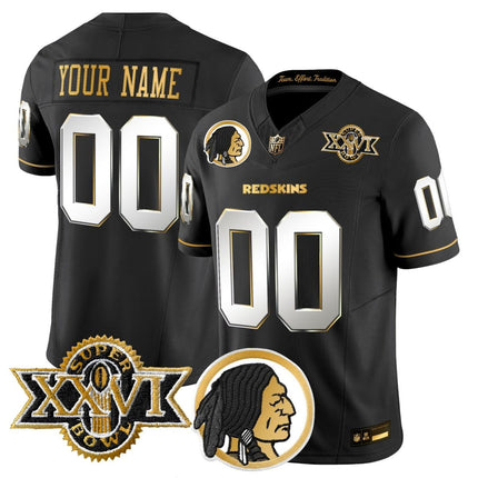 Washington Redskins Throwback 1992 Super Bowl XXVI Patch Gold Vapor Limited Custom Jersey - All Stitched - KINDOZY