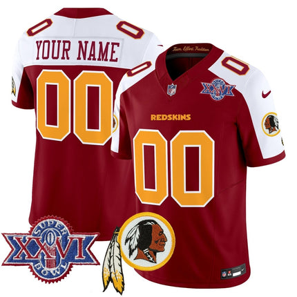Washington Redskins Throwback 1992 Super Bowl XXVI Patch Vapor Limited Custom Jersey V3 - All Stitched - KINDOZY