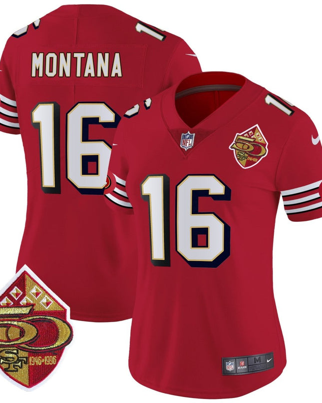 Women's 49ers 1996 Throwback Vapor Limited Jersey - All Stitched SF49_KDZ - KINDOZY