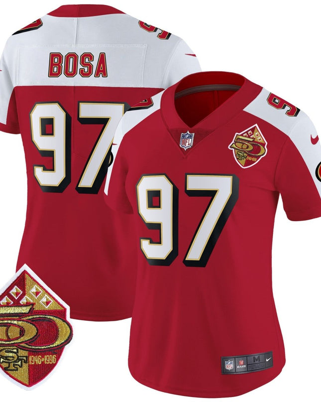 Women's 49ers 1996 Throwback Vapor Limited Jersey - All Stitched SF49_KDZ - KINDOZY