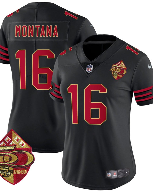 Women's 49ers 1996 Throwback Vapor Limited Jersey - All Stitched SF49_KDZ - KINDOZY