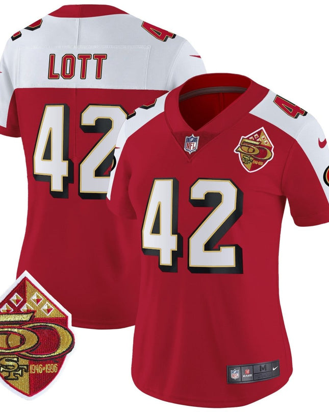 Women's 49ers 1996 Throwback Vapor Limited Jersey - All Stitched SF49_KDZ - KINDOZY