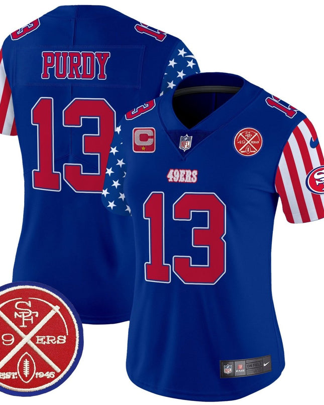 Women's 49ers American Style Vapor Limited Jersey - All Stitched SF49_KDZ - KINDOZY