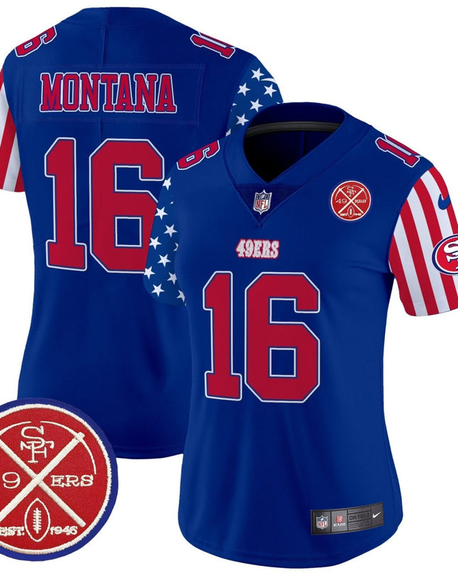 Women's 49ers American Style Vapor Limited Jersey - All Stitched SF49_KDZ - KINDOZY