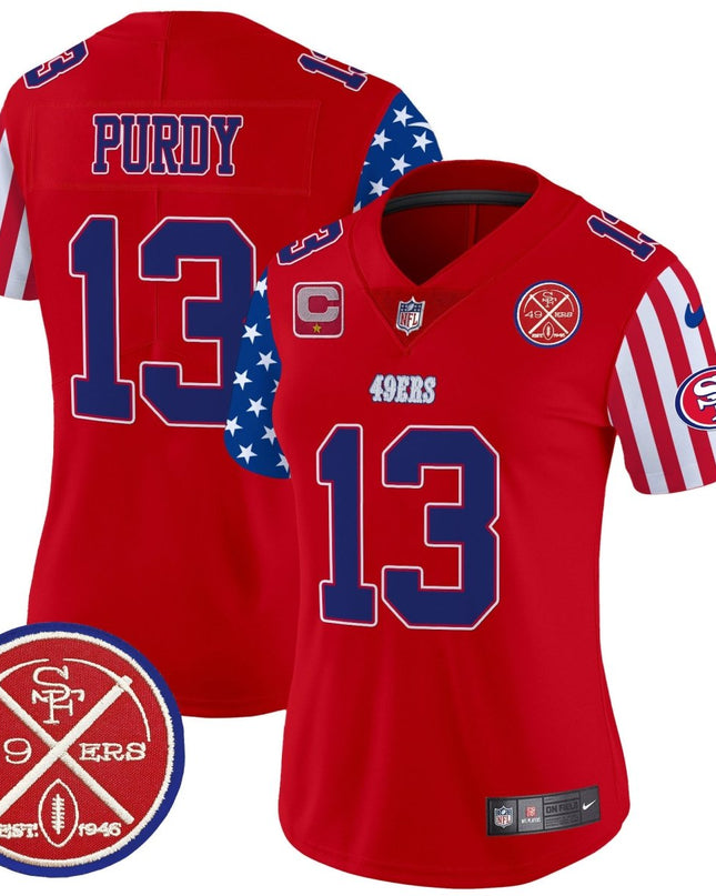 Women's 49ers American Style Vapor Limited Jersey - All Stitched SF49_KDZ - KINDOZY