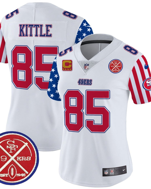 Women's 49ers American Style Vapor Limited Jersey - All Stitched SF49_KDZ - KINDOZY