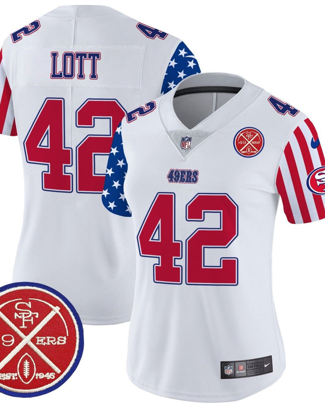 Women's 49ers American Style Vapor Limited Jersey - All Stitched SF49_KDZ - KINDOZY