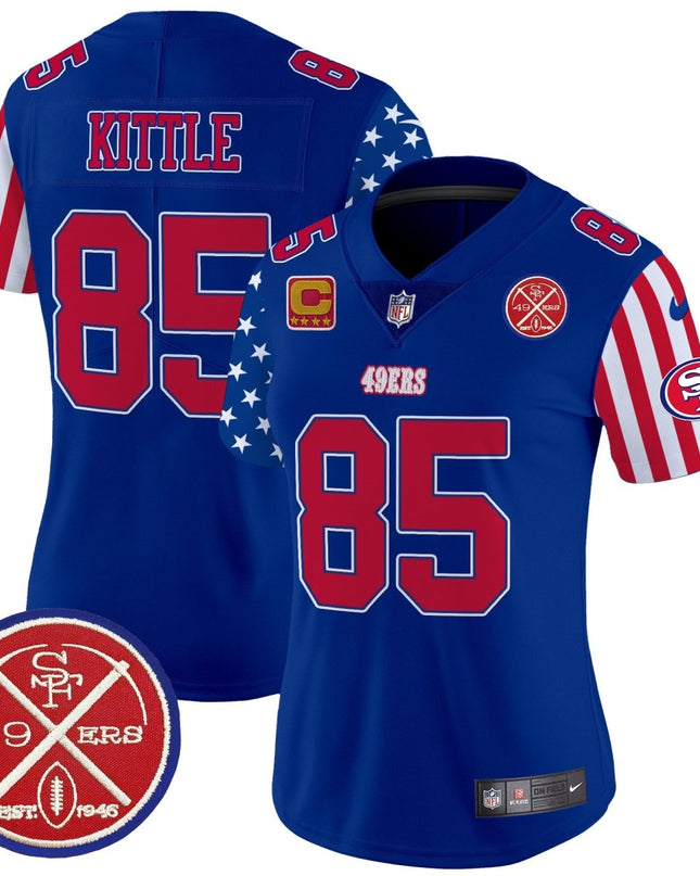 Women's 49ers American Style Vapor Limited Jersey - All Stitched SF49_KDZ - KINDOZY