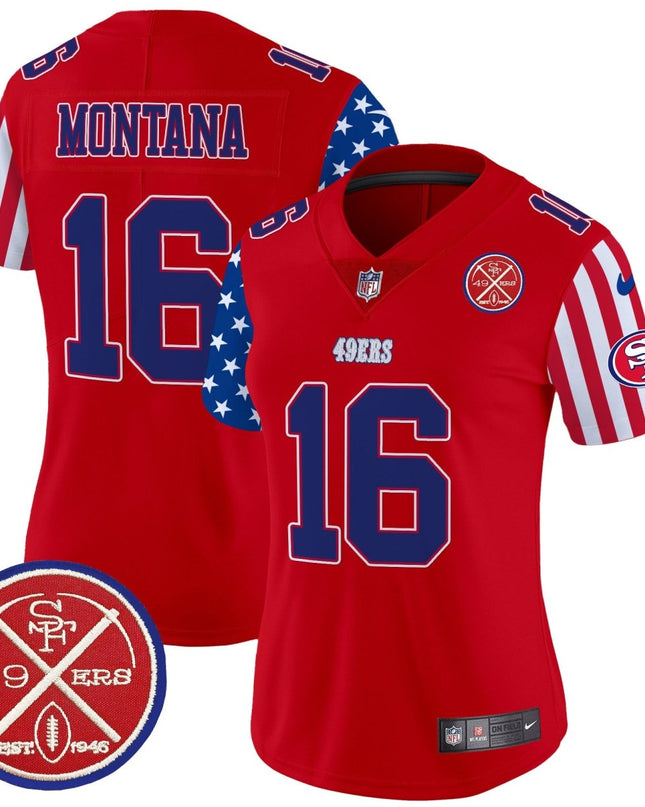 Women's 49ers American Style Vapor Limited Jersey - All Stitched SF49_KDZ - KINDOZY