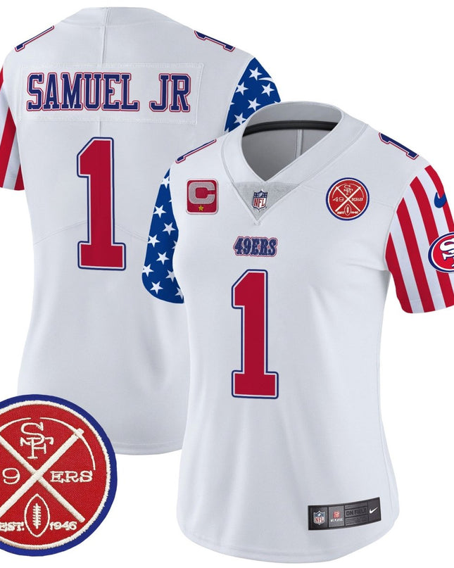Women's 49ers American Style Vapor Limited Jersey - All Stitched SF49_KDZ - KINDOZY