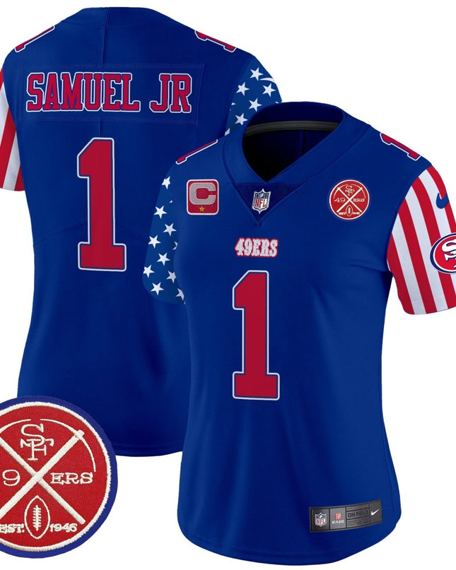Women's 49ers American Style Vapor Limited Jersey - All Stitched SF49_KDZ - KINDOZY