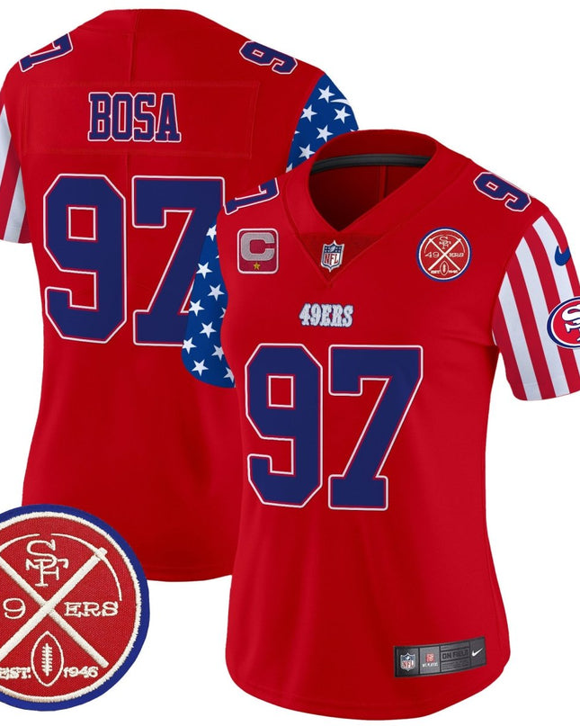 Women's 49ers American Style Vapor Limited Jersey - All Stitched SF49_KDZ - KINDOZY