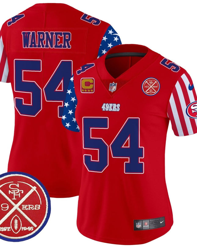 Women's 49ers American Style Vapor Limited Jersey - All Stitched SF49_KDZ - KINDOZY