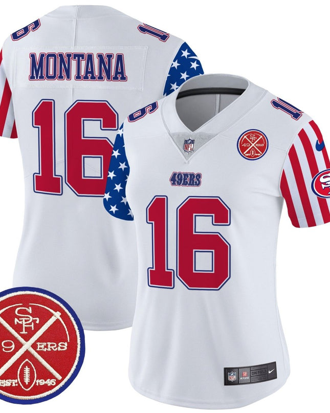 Women's 49ers American Style Vapor Limited Jersey - All Stitched SF49_KDZ - KINDOZY
