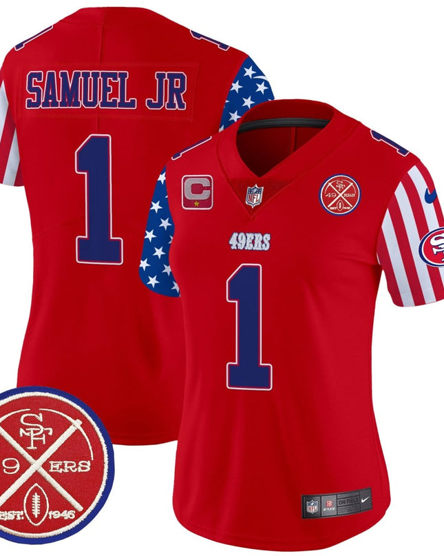 Women's 49ers American Style Vapor Limited Jersey - All Stitched SF49_KDZ - KINDOZY