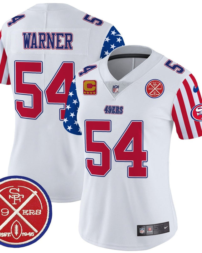 Women's 49ers American Style Vapor Limited Jersey - All Stitched SF49_KDZ - KINDOZY