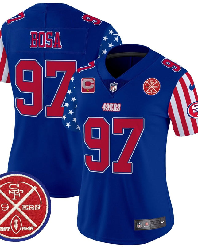 Women's 49ers American Style Vapor Limited Jersey - All Stitched SF49_KDZ - KINDOZY