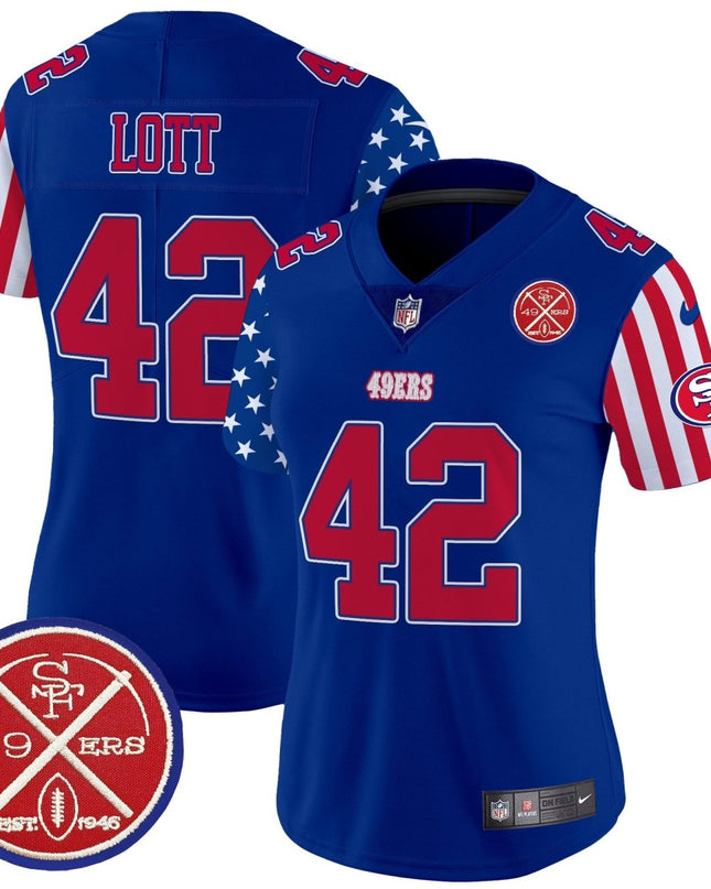 Women's 49ers American Style Vapor Limited Jersey - All Stitched SF49_KDZ - KINDOZY